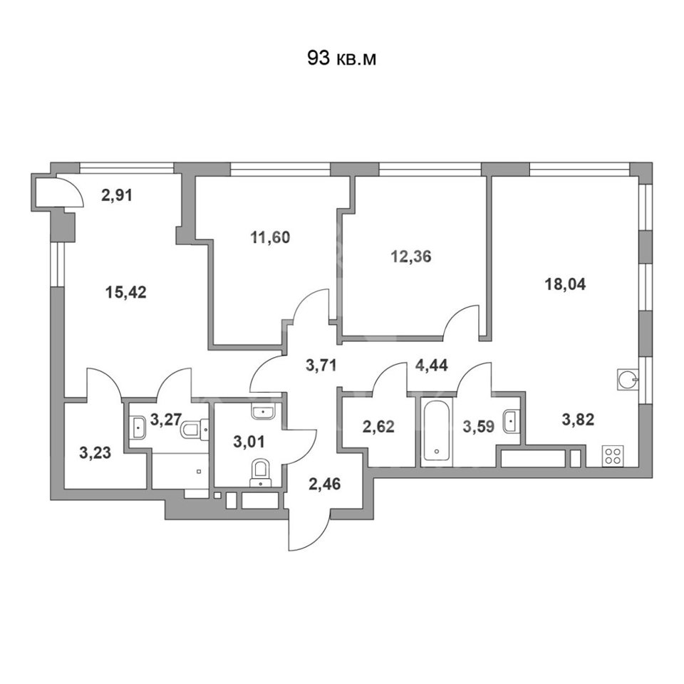 Продается 4-комнатная квартира, площадью 93.00 кв.м. Москва, Ломоносовский проспект, дом 36