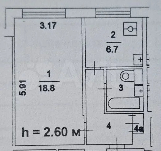 Продается 1-комнатная квартира, площадью 32.50 кв.м. Москва, улица Подольских Курсантов, дом 12к1