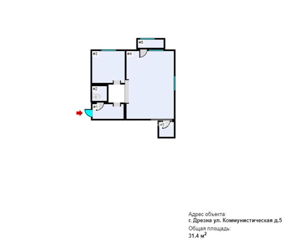 Продается 1-комнатная квартира, площадью 31.40 кв.м. Московская область, Орехово-Зуево городской округ, город Дрезна, улица Коммунистическая, дом 4