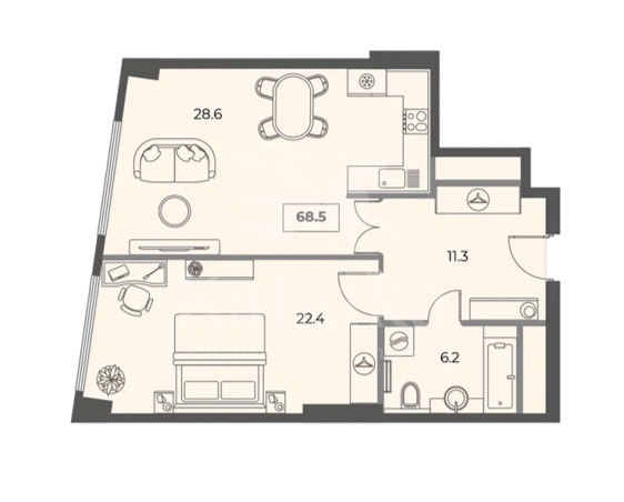 Продается 2-комнатная квартира, площадью 68.10 кв.м. Москва, улица Мытная, дом 40к3