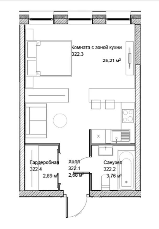 Продается 1-комнатная квартира, площадью 34.40 кв.м. Москва, улица Тюфелева Роща, дом 22стр2