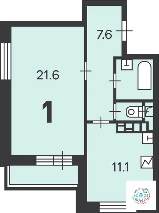 Продается 1-комнатная квартира, площадью 44.70 кв.м. Москва, проезд Астрадамский, дом 9