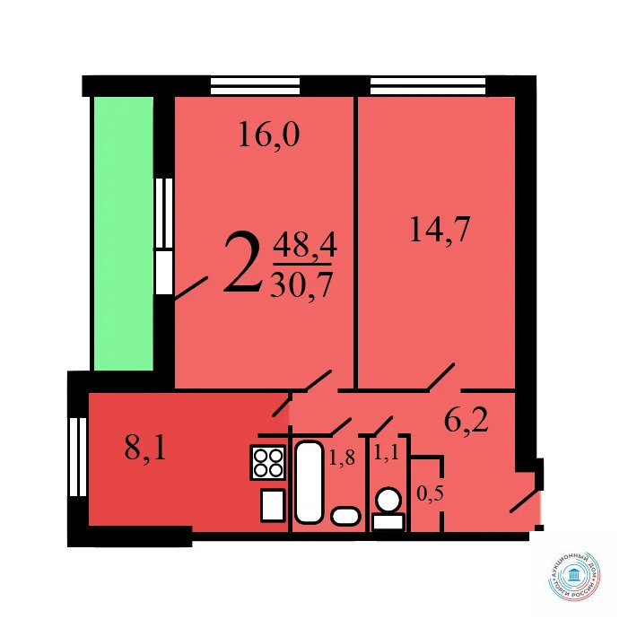 Продается 2-комнатная квартира, площадью 47.90 кв.м. Москва, проезд Пинский, дом 5