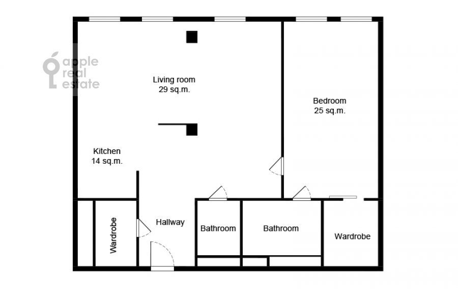 Продается 2-комнатная квартира, площадью 88.00 кв.м. Москва, улица Поварская