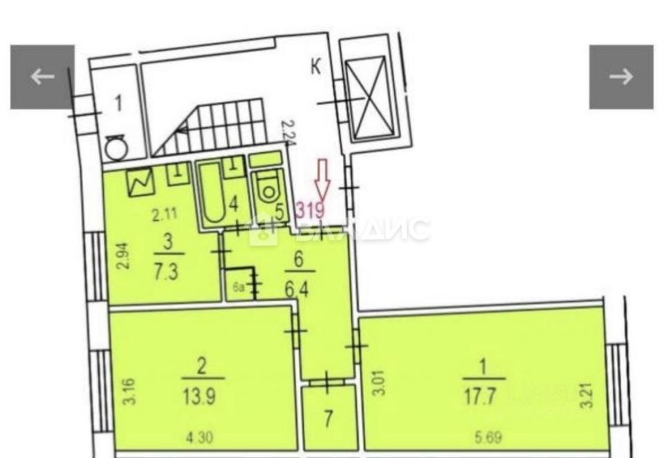 Продается 2-комнатная квартира, площадью 50.40 кв.м. Москва, улица Довженко, дом 6