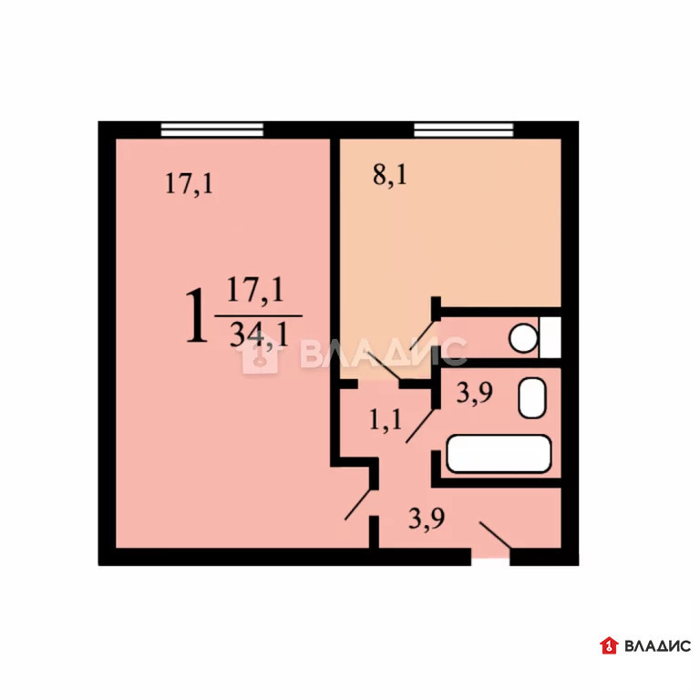 Продается 1-комнатная квартира, площадью 31.10 кв.м. Москва, улица Кременчугская, дом 5к1