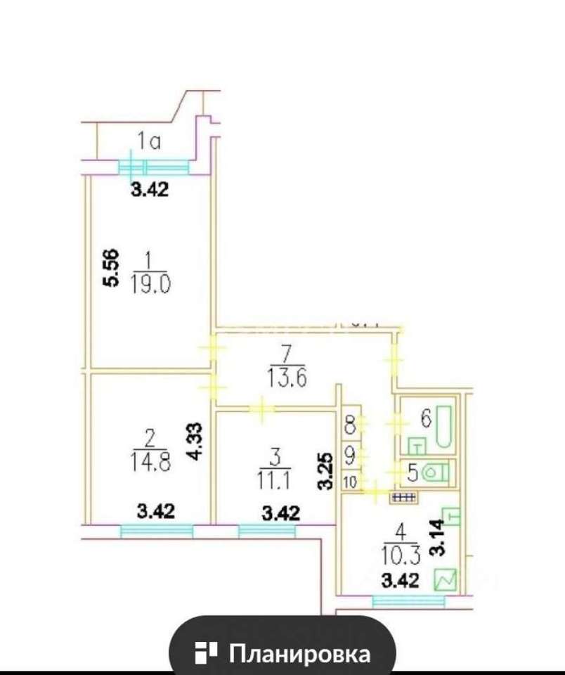 Продается 3-комнатная квартира, площадью 73.80 кв.м. Москва, улица Рогова, дом 7к2