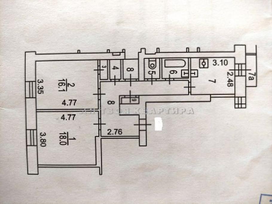 Продается 2-комнатная квартира, площадью 60.50 кв.м. Москва, улица Велозаводская, дом 11/1