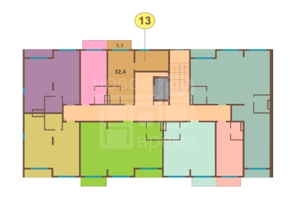 Продается 1-комнатная квартира, площадью 32.60 кв.м. Московская область, Ленинский район, город Видное, Белокаменное шоссе, дом 5вк1