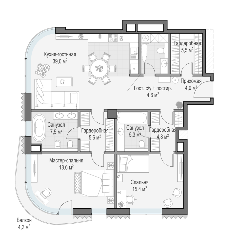 Продается 2-комнатная квартира, площадью 111.80 кв.м. Москва, переулок Толмачевский Большой