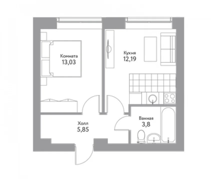 Продается 1-комнатная квартира, площадью 34.90 кв.м. Московская область, Воскресенский район, город Воскресенск, улица Ломоносова, дом 113